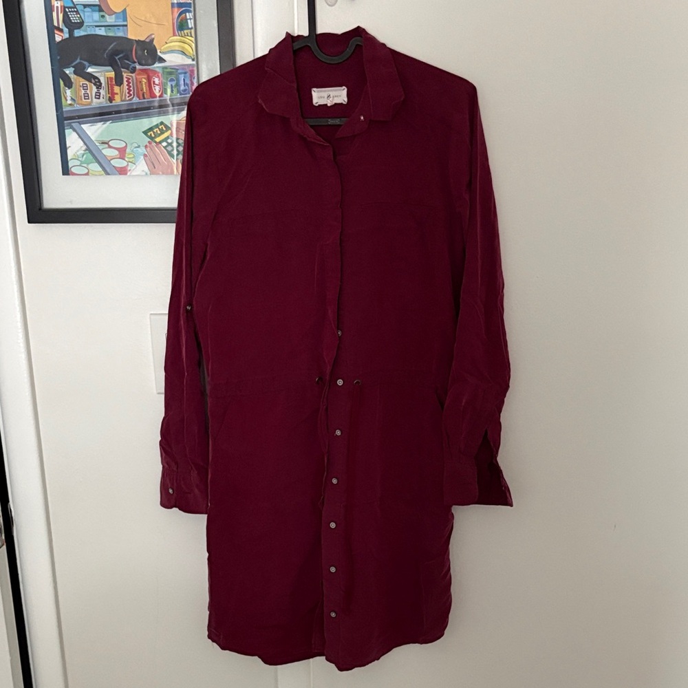 Lou & Grey Wine Button-Up and tie dress
